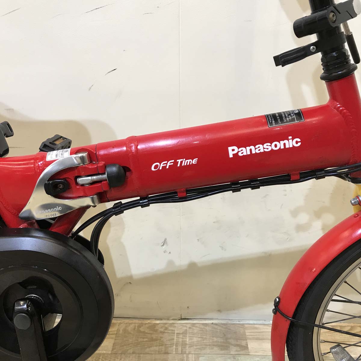 折りたたみ パナソニック オフタイム レッド × イエロー 前18×後20インチ KX021 【中古車】