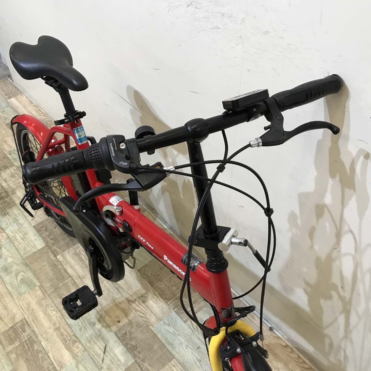 折りたたみ パナソニック オフタイム レッド × イエロー 前18×後20インチ KX021 【中古車】