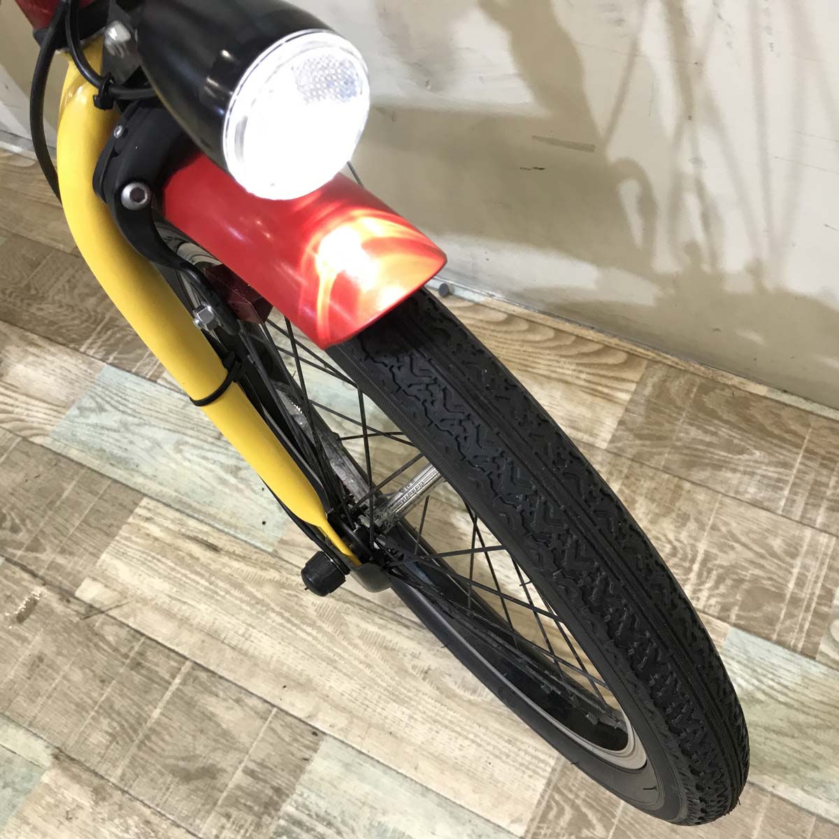 折りたたみ パナソニック オフタイム レッド × イエロー 前18×後20インチ KX021 【中古車】