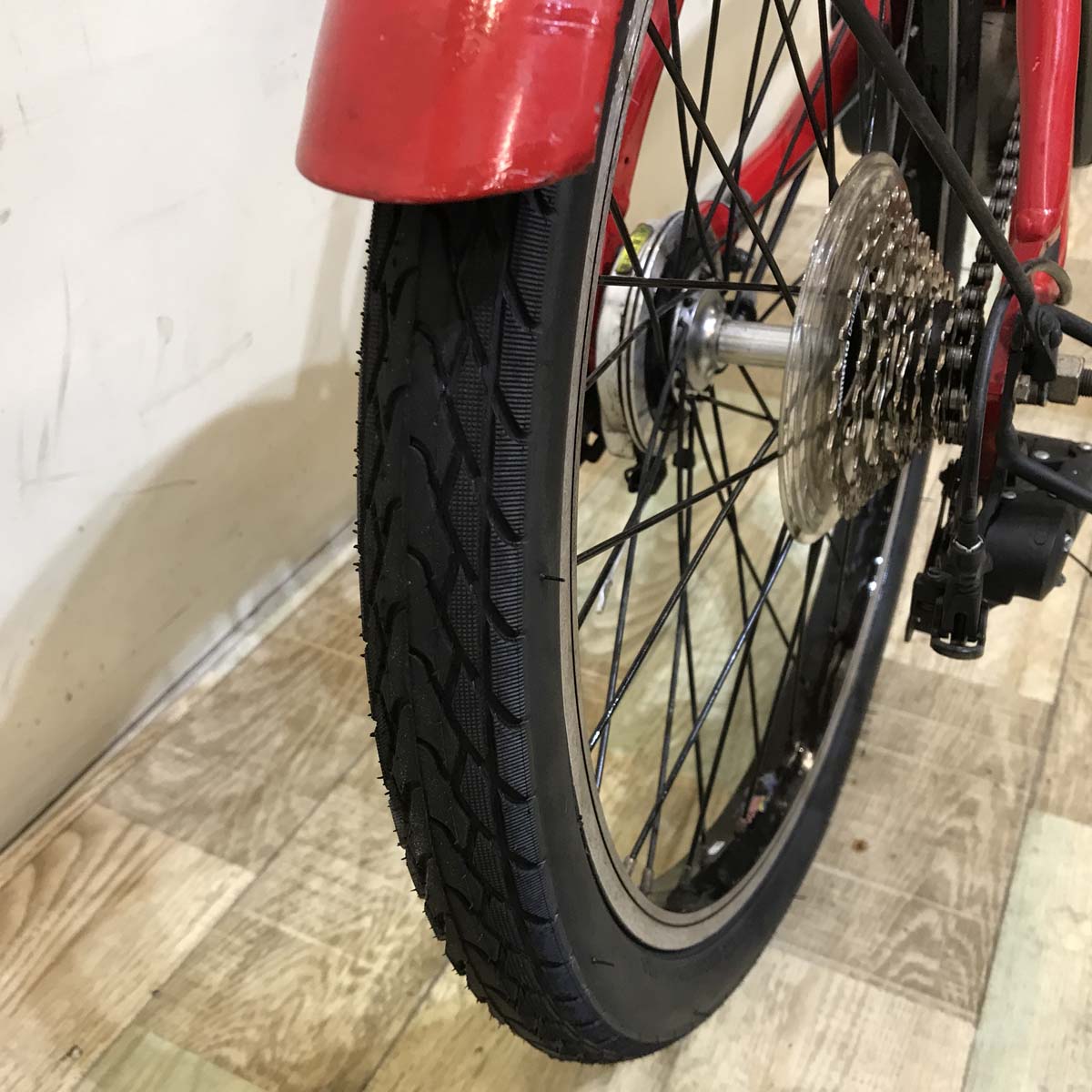 折りたたみ パナソニック オフタイム レッド × イエロー 前18×後20インチ KX021 【中古車】