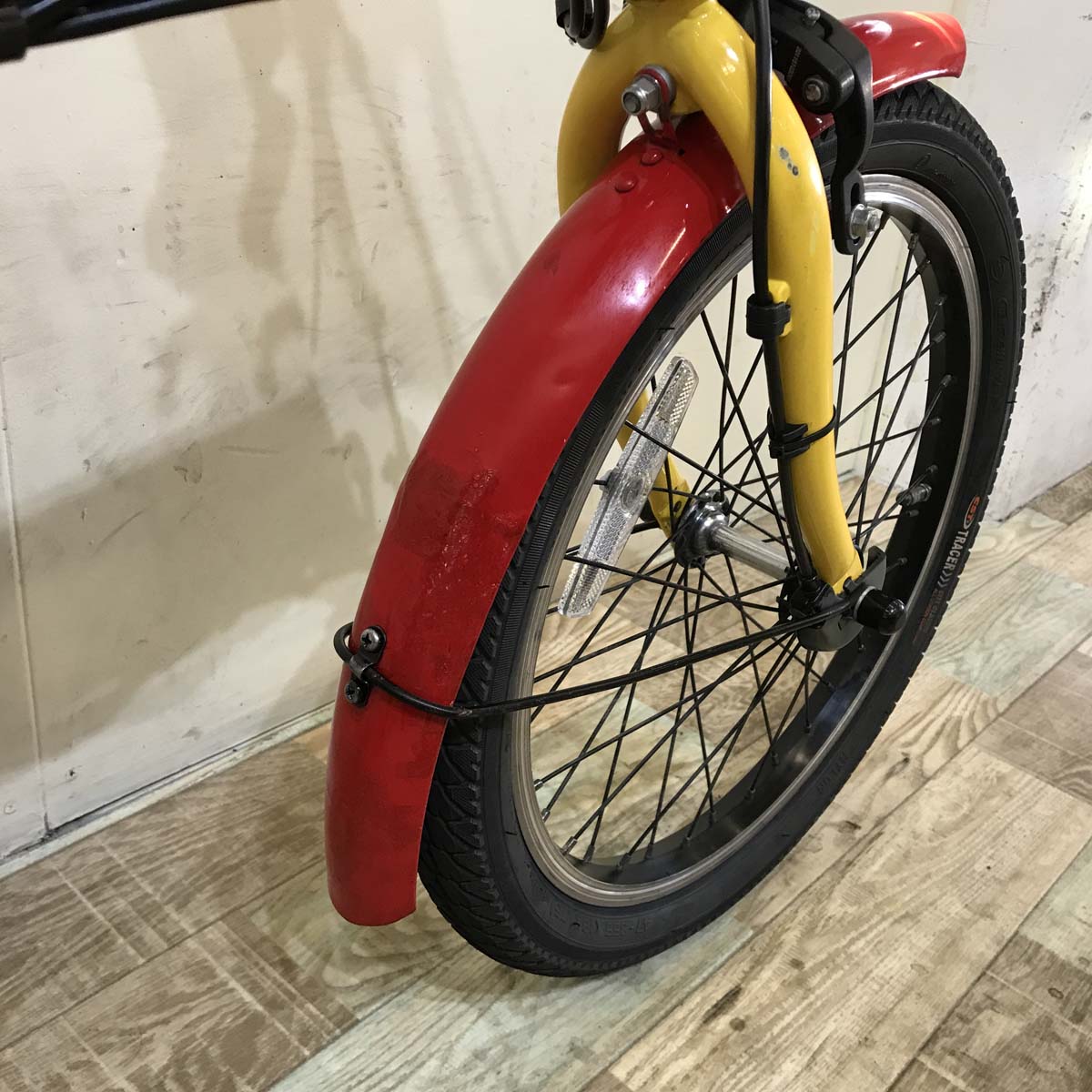 折りたたみ パナソニック オフタイム レッド × イエロー 前18×後20インチ KX113 【中古車】