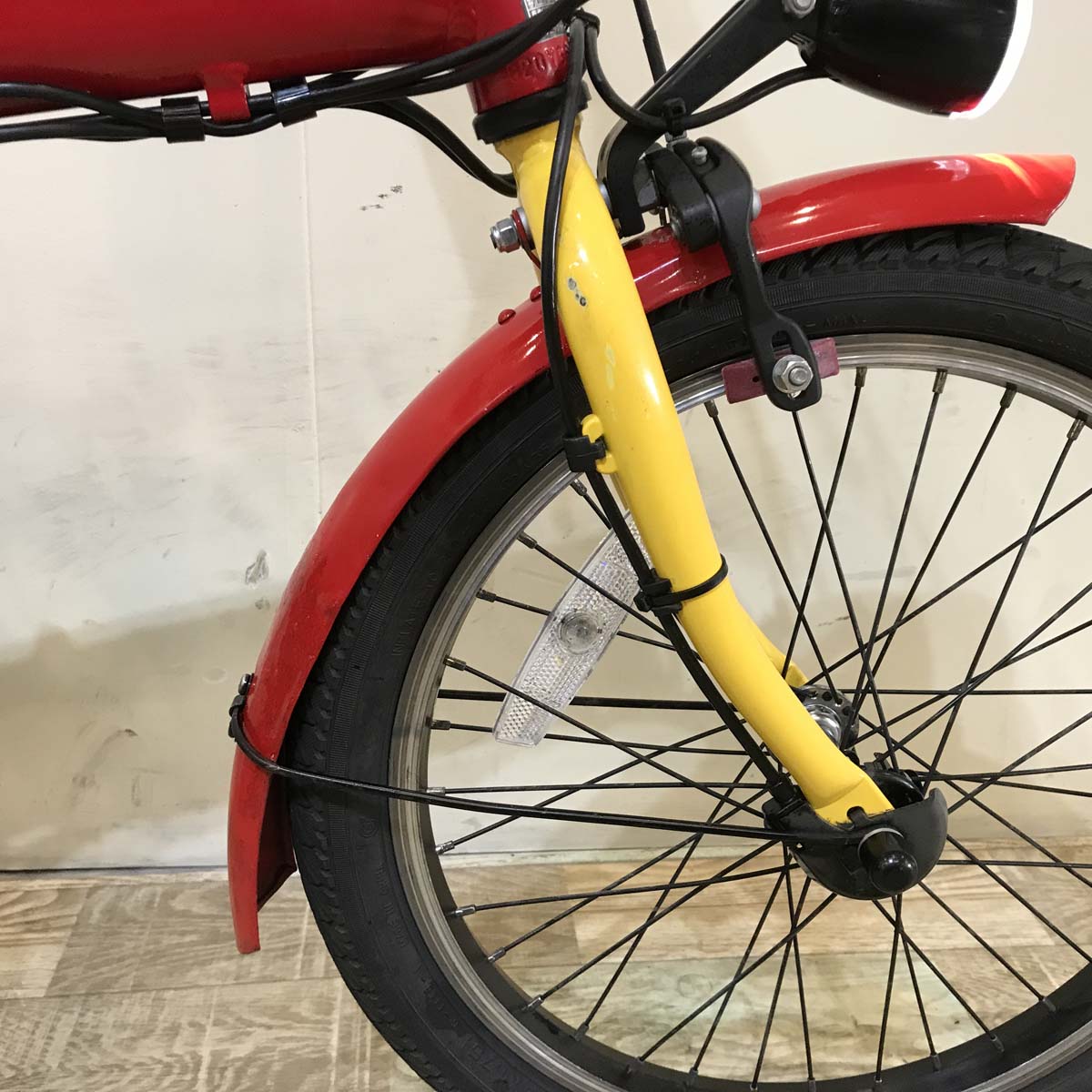折りたたみ パナソニック オフタイム レッド × イエロー 前18×後20インチ KX113 【中古車】