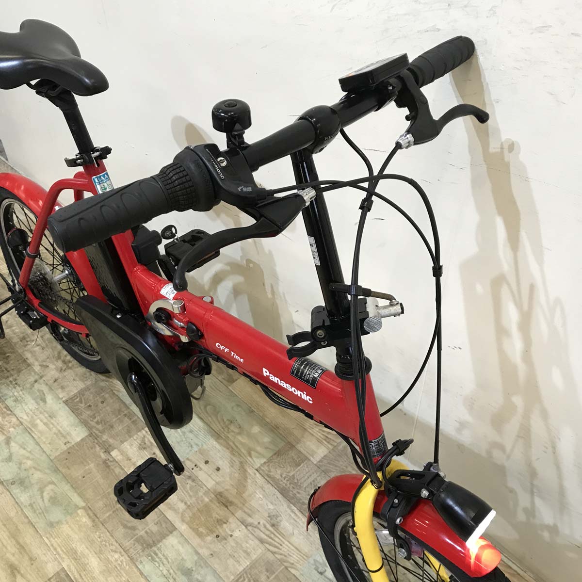 折りたたみ パナソニック オフタイム レッド × イエロー 前18×後20インチ KX113 【中古車】