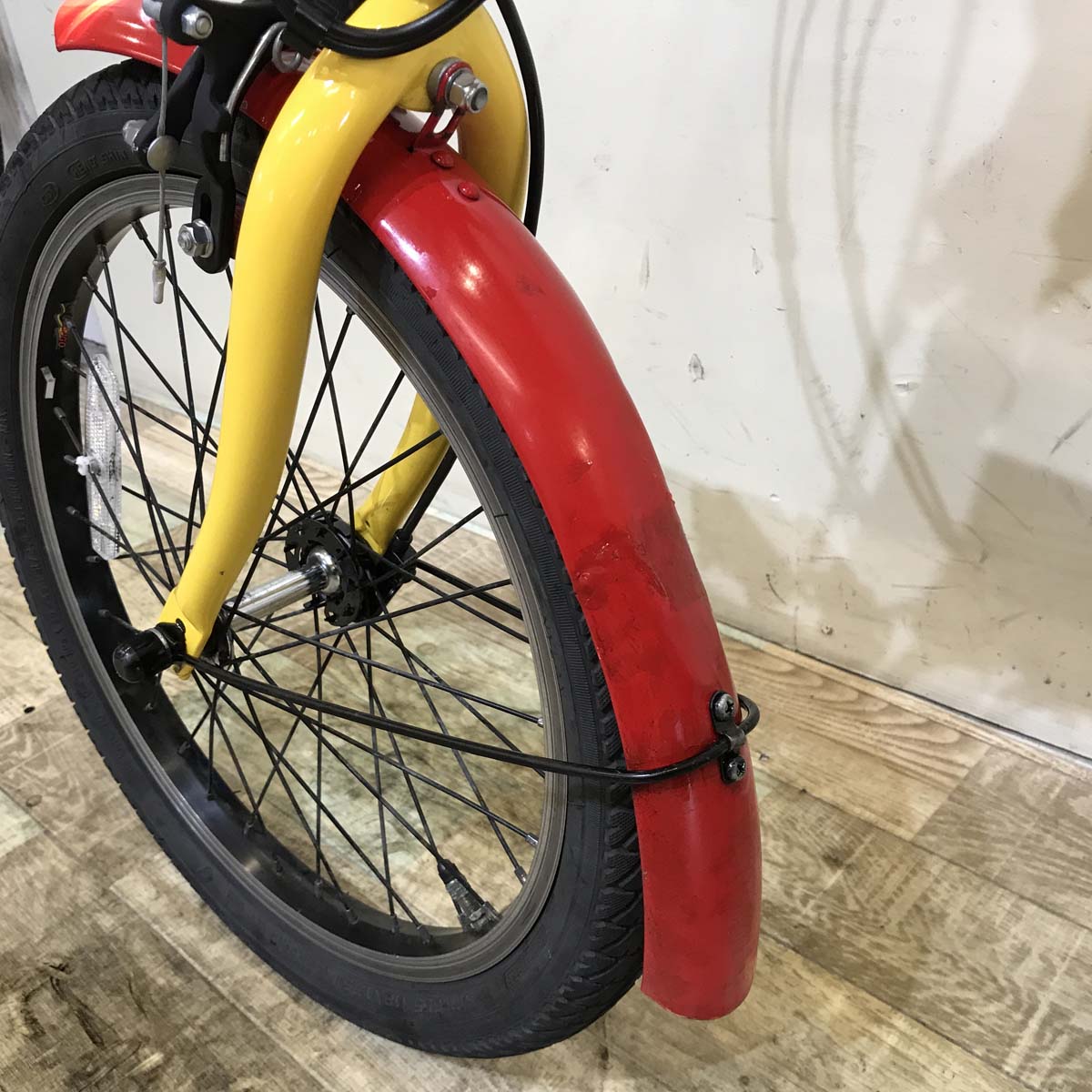 折りたたみ パナソニック オフタイム レッド × イエロー 前18×後20インチ KX113 【中古車】