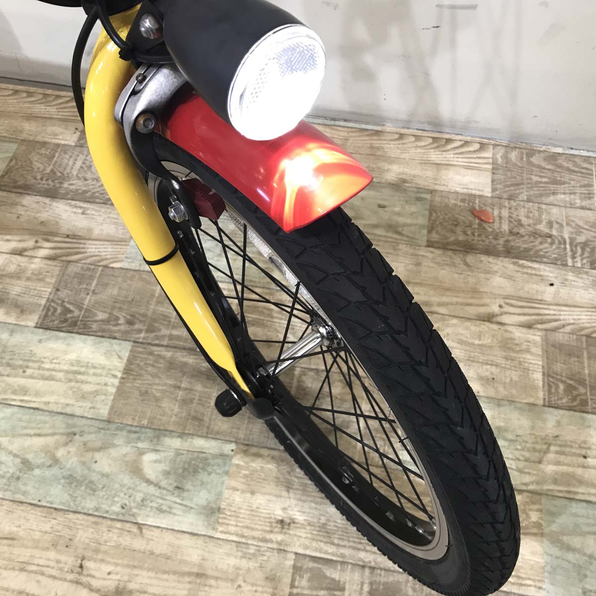 折りたたみ パナソニック オフタイム レッド × イエロー 前18×後20インチ KT092 【中古車】