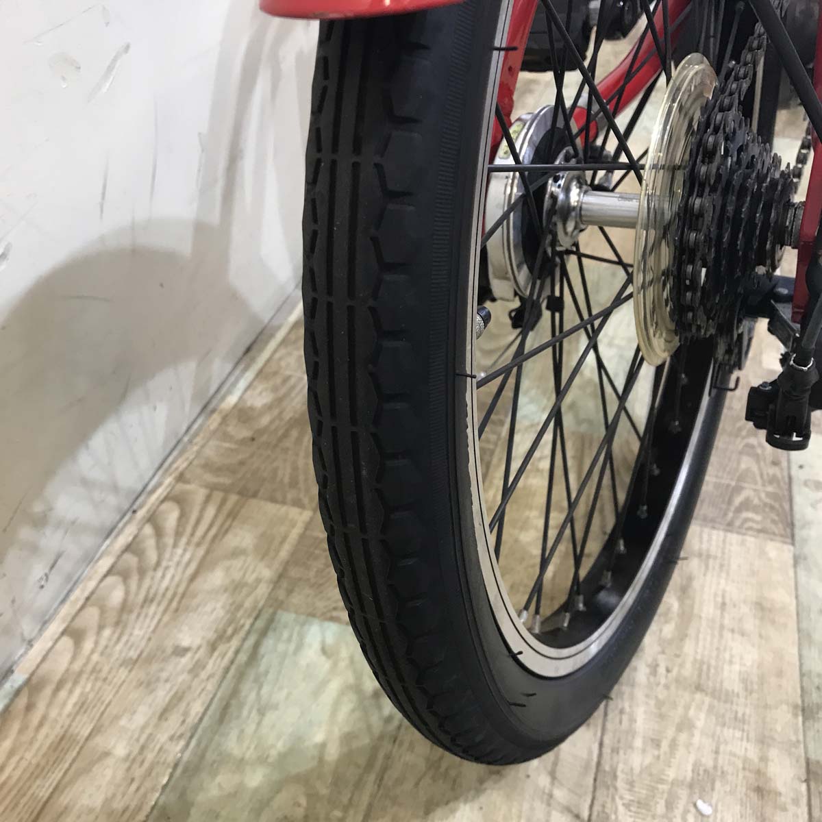 折りたたみ パナソニック オフタイム レッド × イエロー 前18×後20インチ KT092 【中古車】