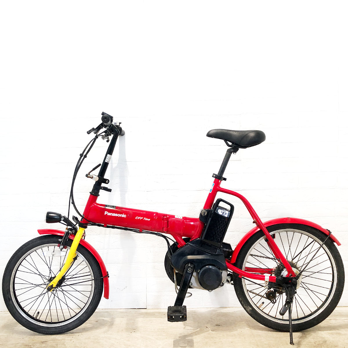 折りたたみ パナソニック オフタイム レッド × イエロー 前18×後20インチ YN009 【中古車】