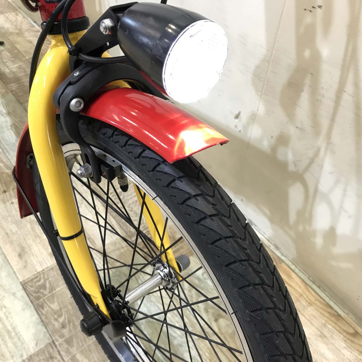 折りたたみ パナソニック オフタイム レッド × イエロー 前18×後20インチ KT125 【中古車】