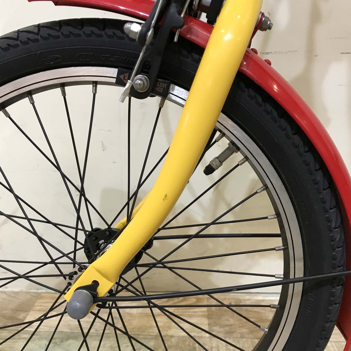 折りたたみ パナソニック オフタイム レッド × イエロー 前18×後20インチ KT125 【中古車】