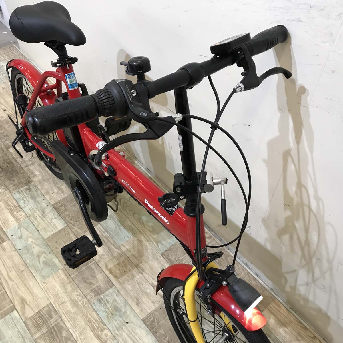 折りたたみ パナソニック オフタイム レッド × イエロー 前18×後20インチ KT127 【中古車】