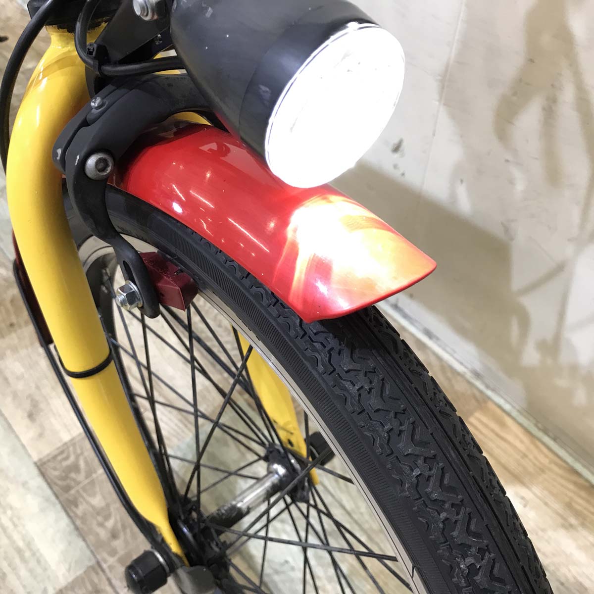 折りたたみ パナソニック オフタイム レッド × イエロー 前18×後20インチ KT127 【中古車】