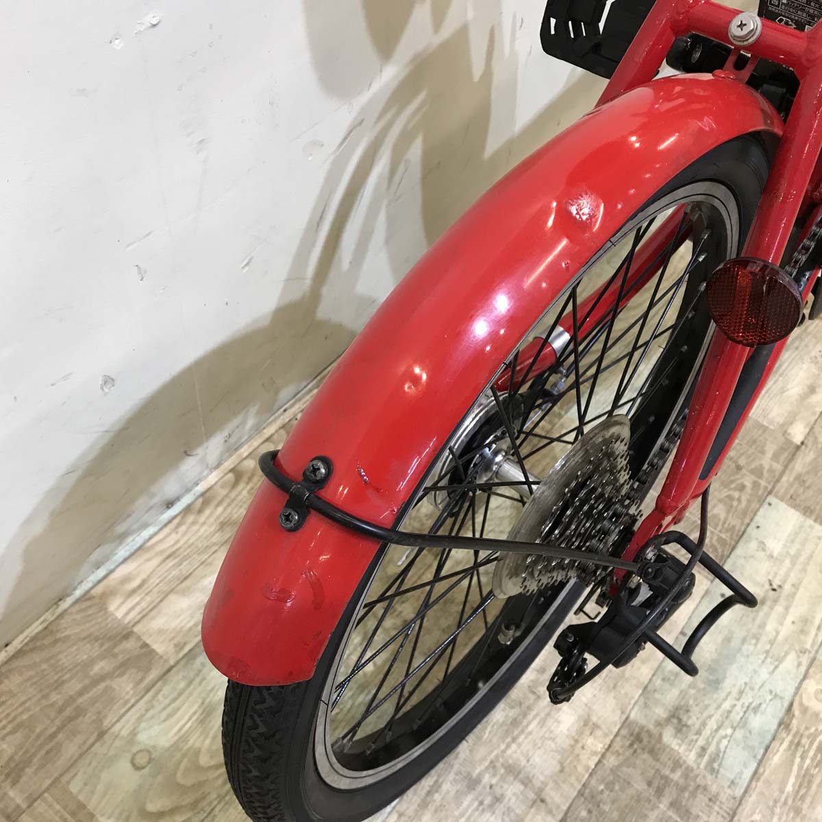 折りたたみ パナソニック オフタイム レッド × イエロー 前18×後20インチ KT127 【中古車】