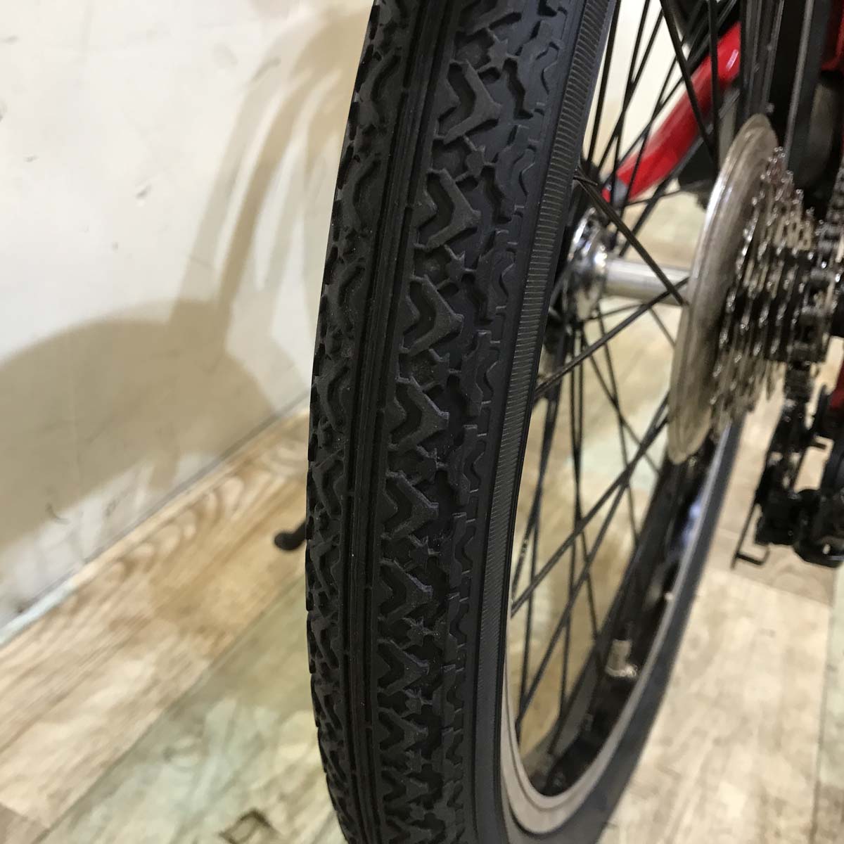 折りたたみ パナソニック オフタイム レッド × イエロー 前18×後20インチ KT127 【中古車】