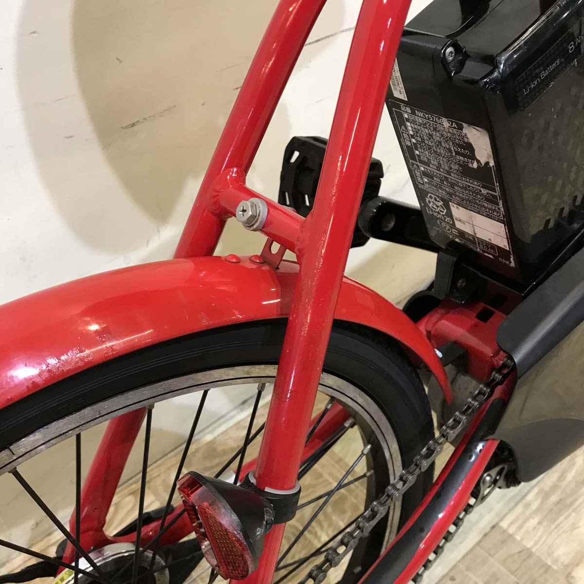 折りたたみ パナソニック オフタイム レッド × イエロー 前18×後20インチ KT127 【中古車】