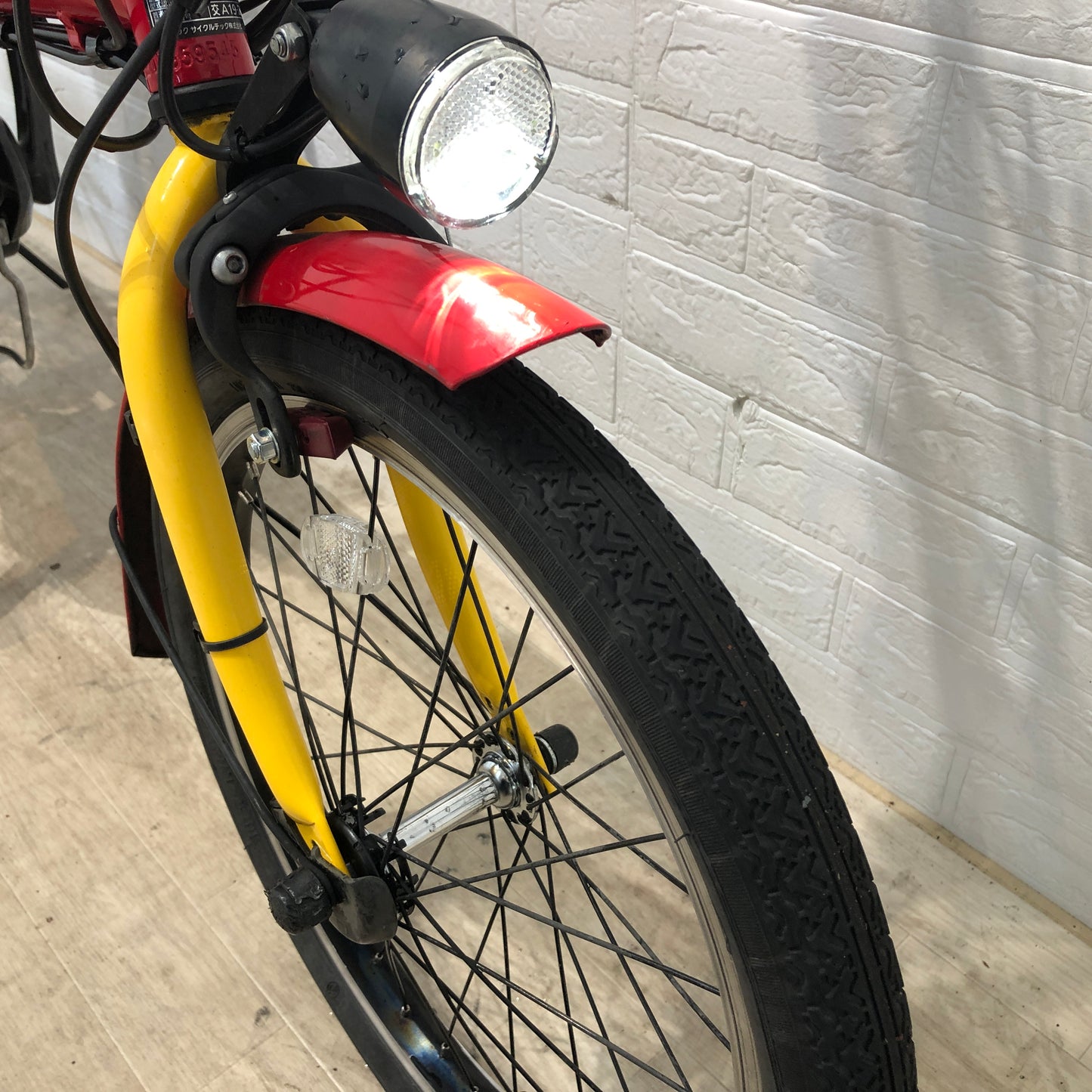 折りたたみ パナソニック オフタイム レッド × イエロー 前18×後20インチ YN031 【中古車】
