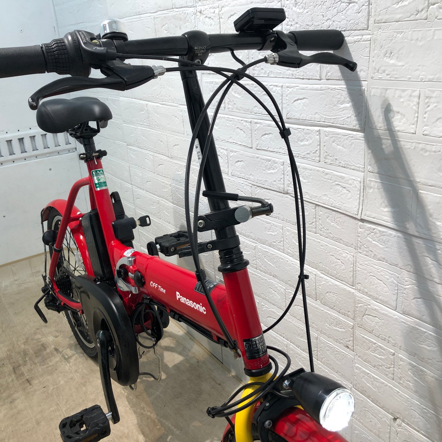 折りたたみ パナソニック オフタイム レッド × イエロー 前18×後20インチ YN037 【中古車】