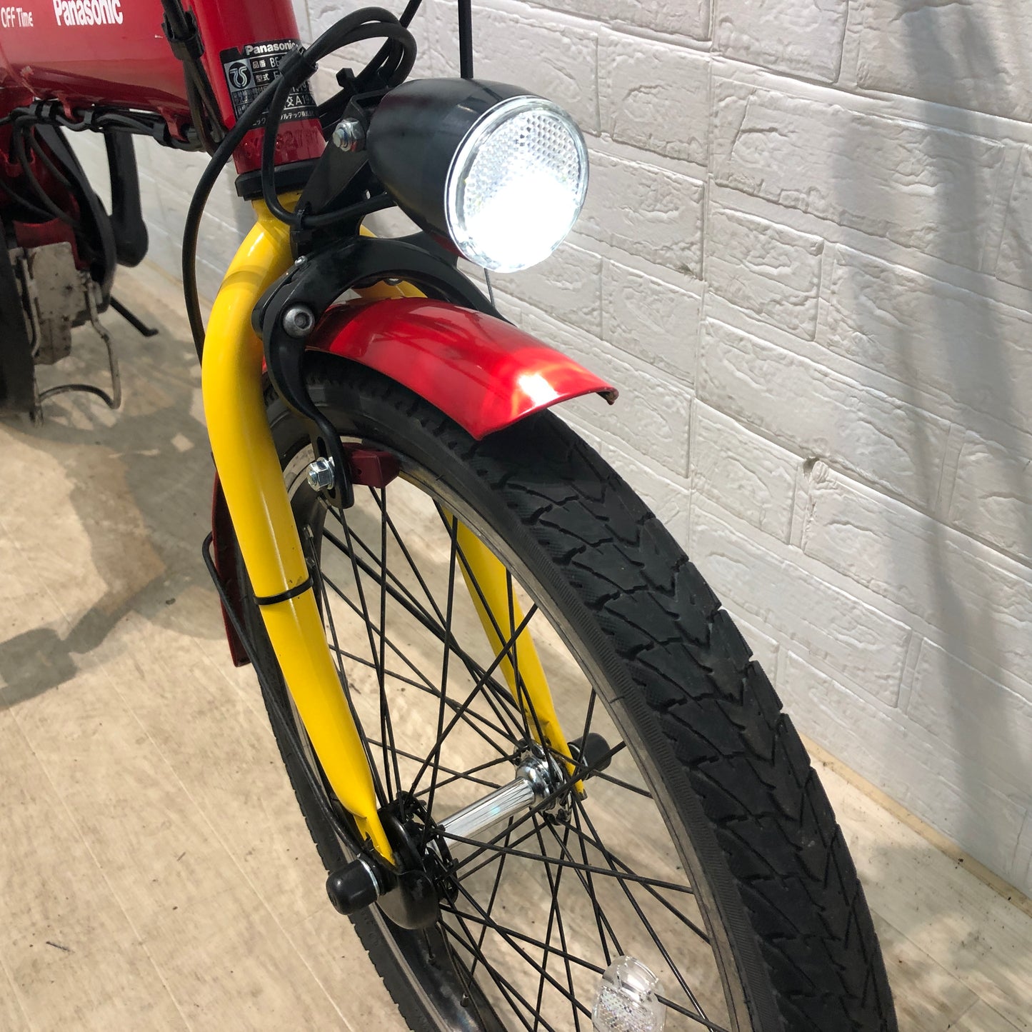 折りたたみ パナソニック オフタイム レッド × イエロー 前18×後20インチ YN038 【中古車】