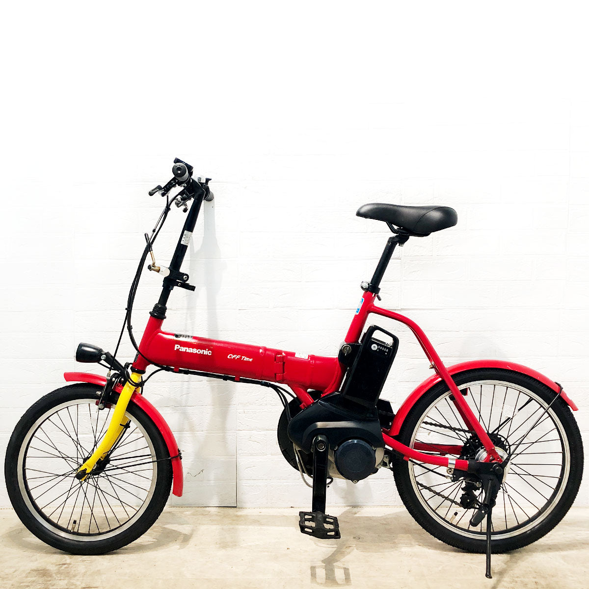 折りたたみ パナソニック オフタイム レッド × イエロー 前18×後20インチ YN042 【中古車】