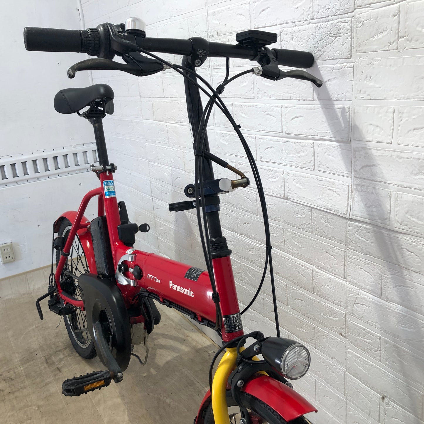 折りたたみ パナソニック オフタイム レッド × イエロー 前18×後20インチ YN042 【中古車】
