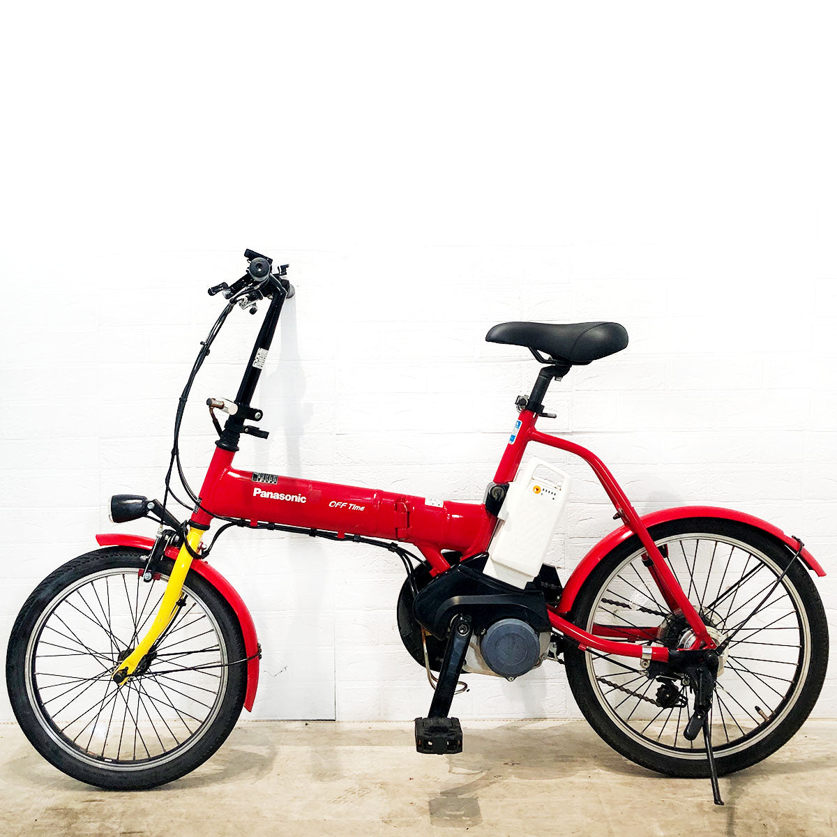 折りたたみ パナソニック オフタイム レッド × イエロー 前18×後20インチ YN045 【中古車】