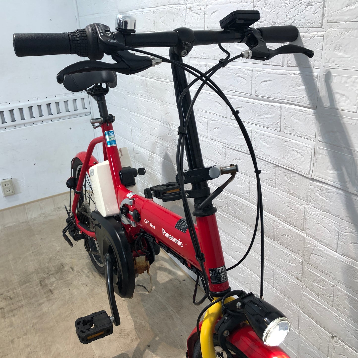 折りたたみ パナソニック オフタイム レッド × イエロー 前18×後20インチ YN045 【中古車】