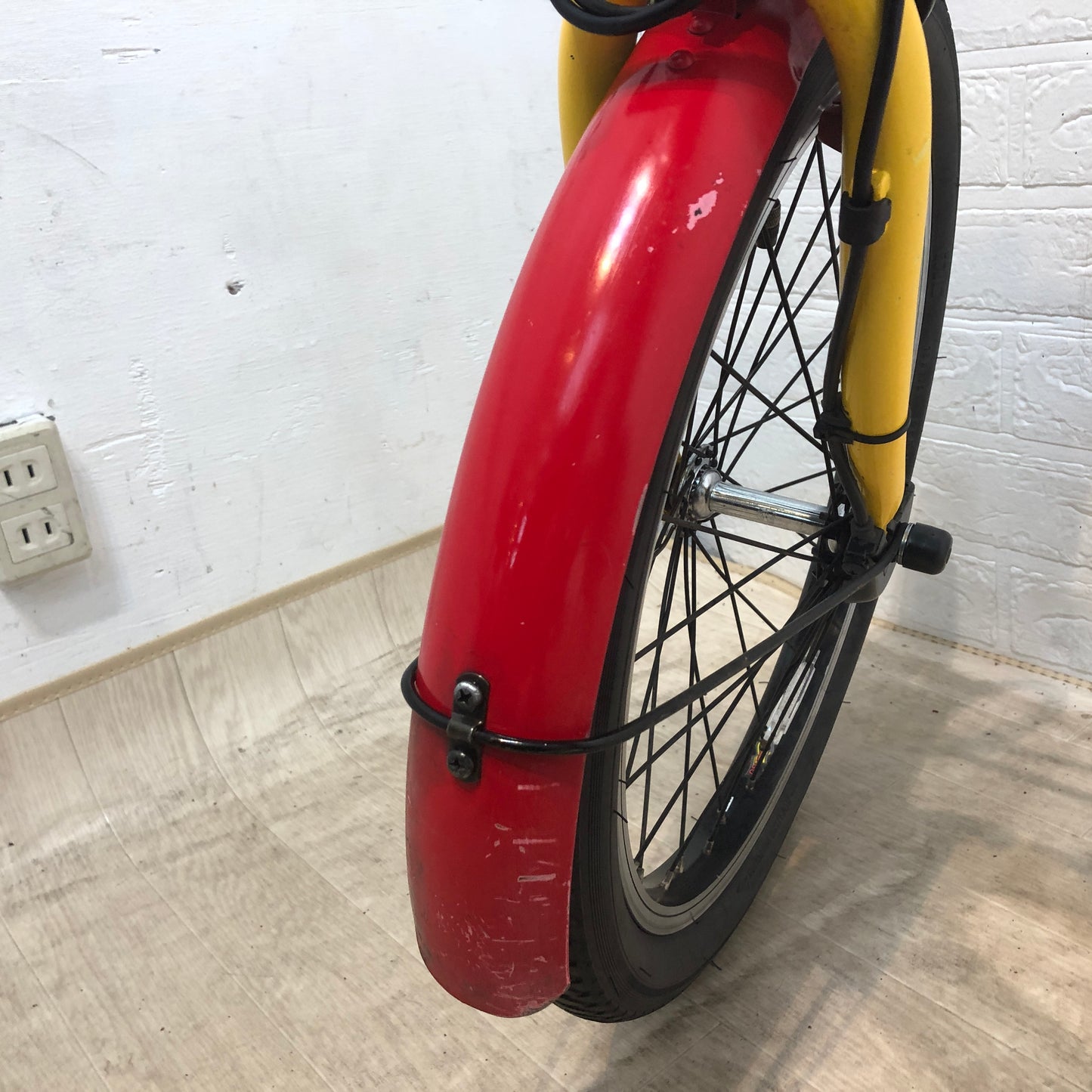 折りたたみ パナソニック オフタイム レッド × イエロー 前18×後20インチ YN058 【中古車】