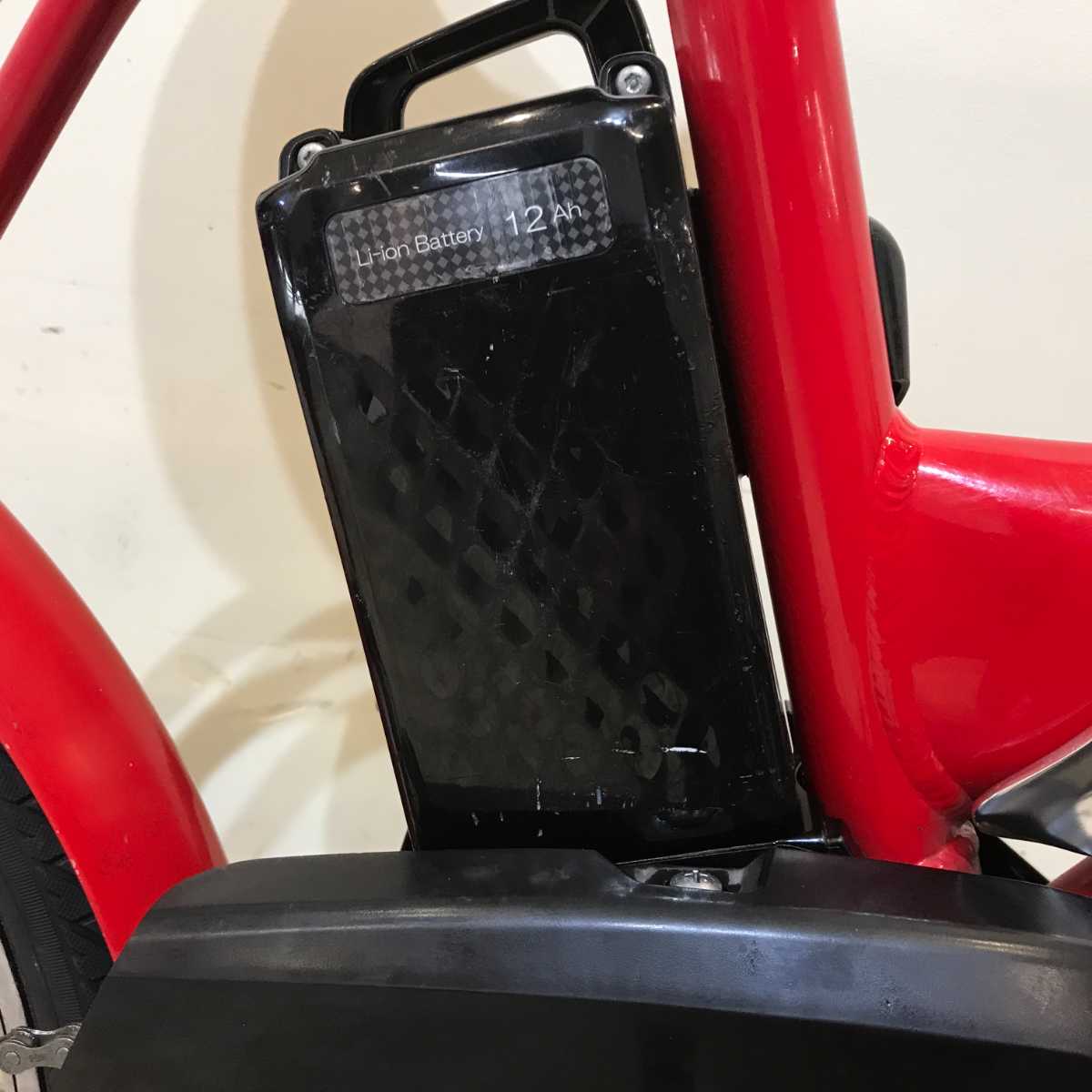 折りたたみ パナソニック オフタイム レッド × イエロー 前18×後20インチ KQ124【中古車】