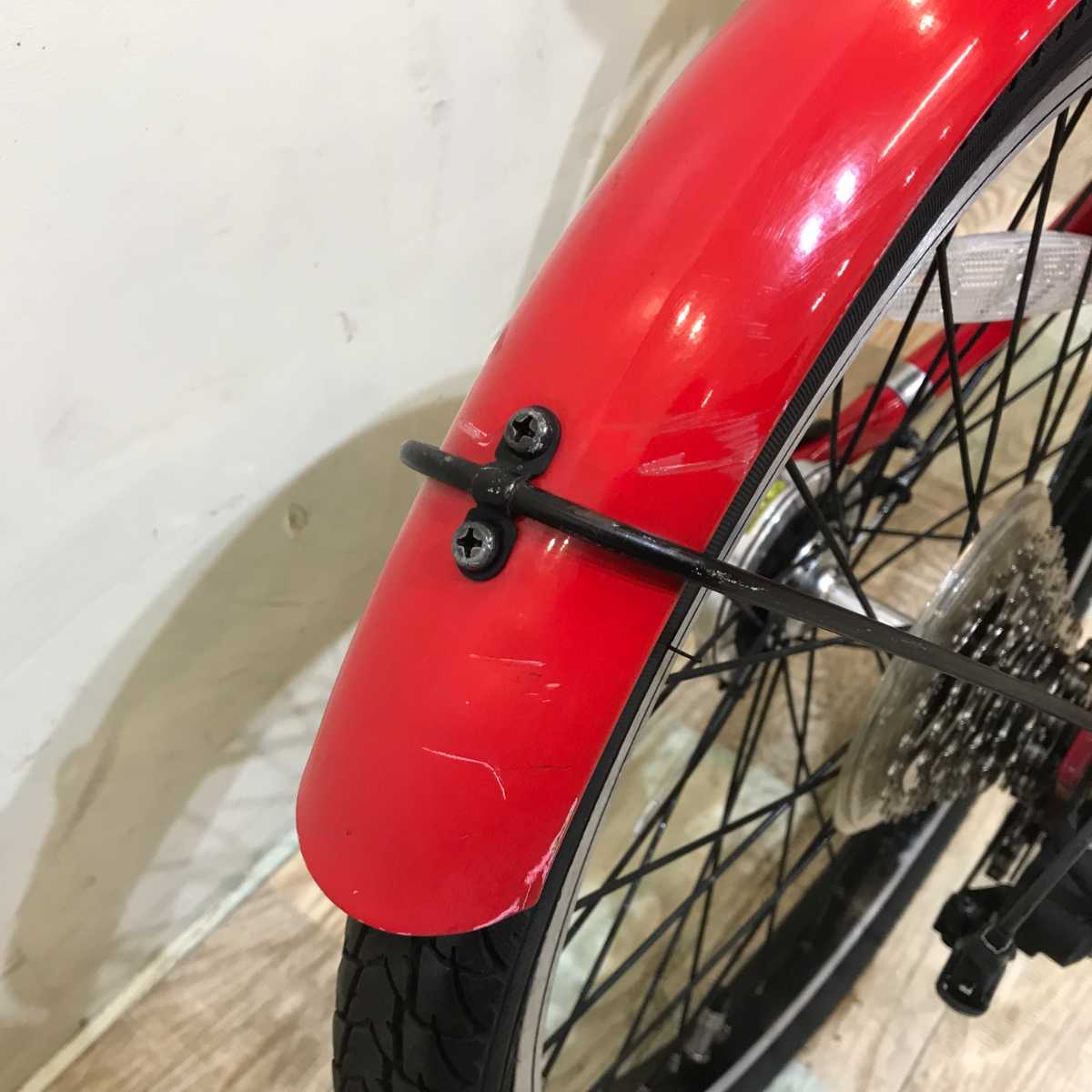 折りたたみ パナソニック オフタイム レッド × イエロー 前18×後20インチ KQ124【中古車】