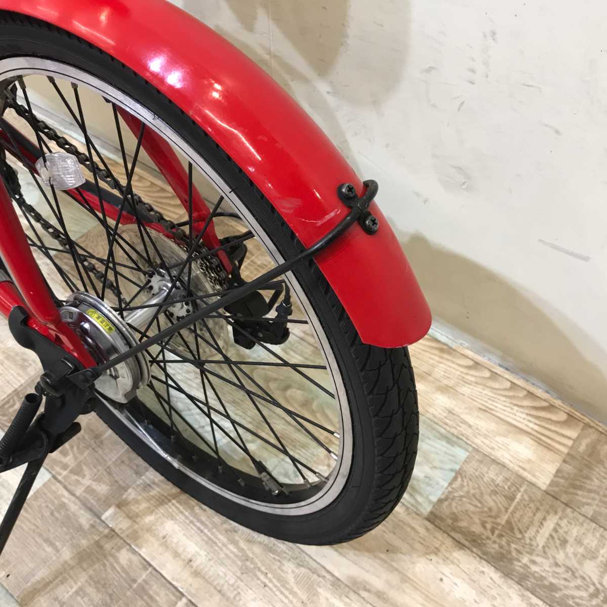 折りたたみ パナソニック オフタイム レッド × イエロー 前18×後20インチ KQ124【中古車】