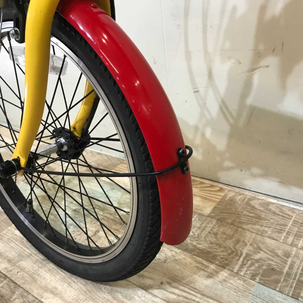 折りたたみ パナソニック オフタイム レッド × イエロー 前18×後20インチ KQ124【中古車】