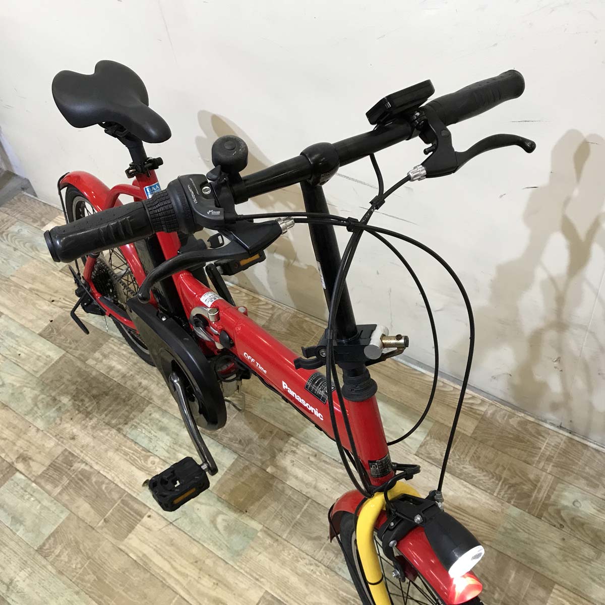 折りたたみ パナソニック オフタイム レッド × イエロー 前18×後20インチ KV109 【中古車】