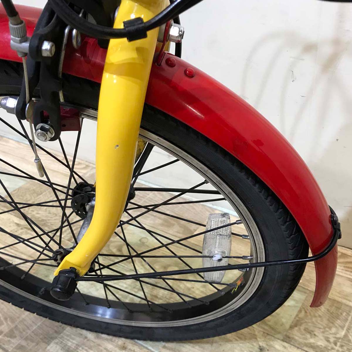 折りたたみ パナソニック オフタイム レッド × イエロー 前18×後20インチ KV109 【中古車】