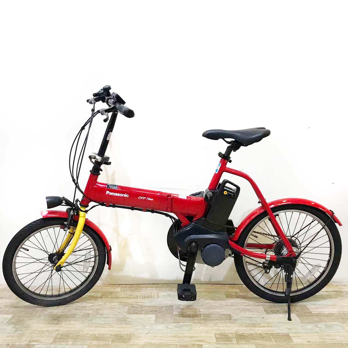 折りたたみ パナソニック オフタイム レッド × イエロー 前18×後20インチ KV109 【中古車】