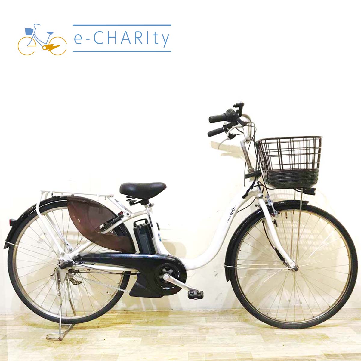 中古電動自転車 ヤマハ PAS With パス ウィズ ホワイト 26インチ KB077