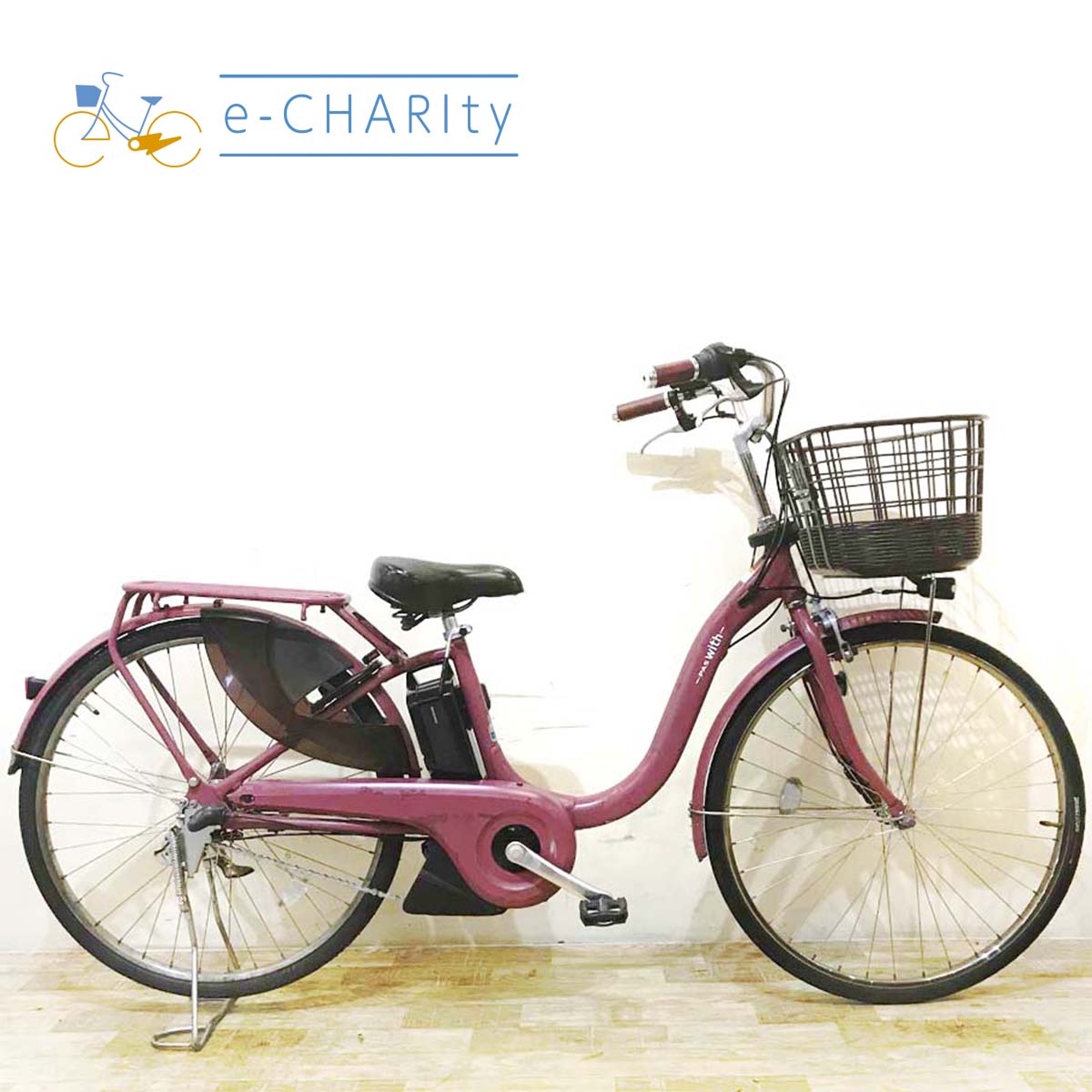 中古電動自転車 ヤマハ PAS With DX パス ウィズ DX ピンク 26インチ