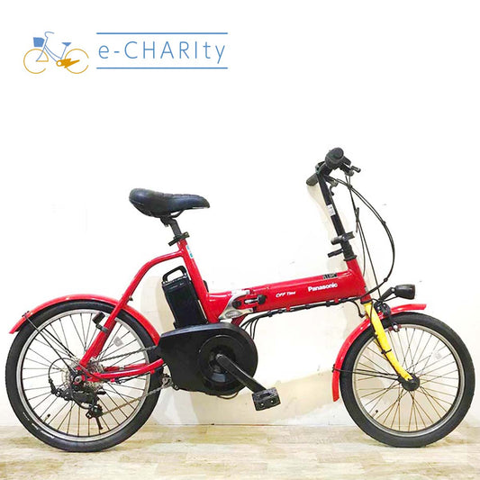 折りたたみ パナソニック オフタイム レッド × イエロー 前18×後20インチ KY124 【中古車】