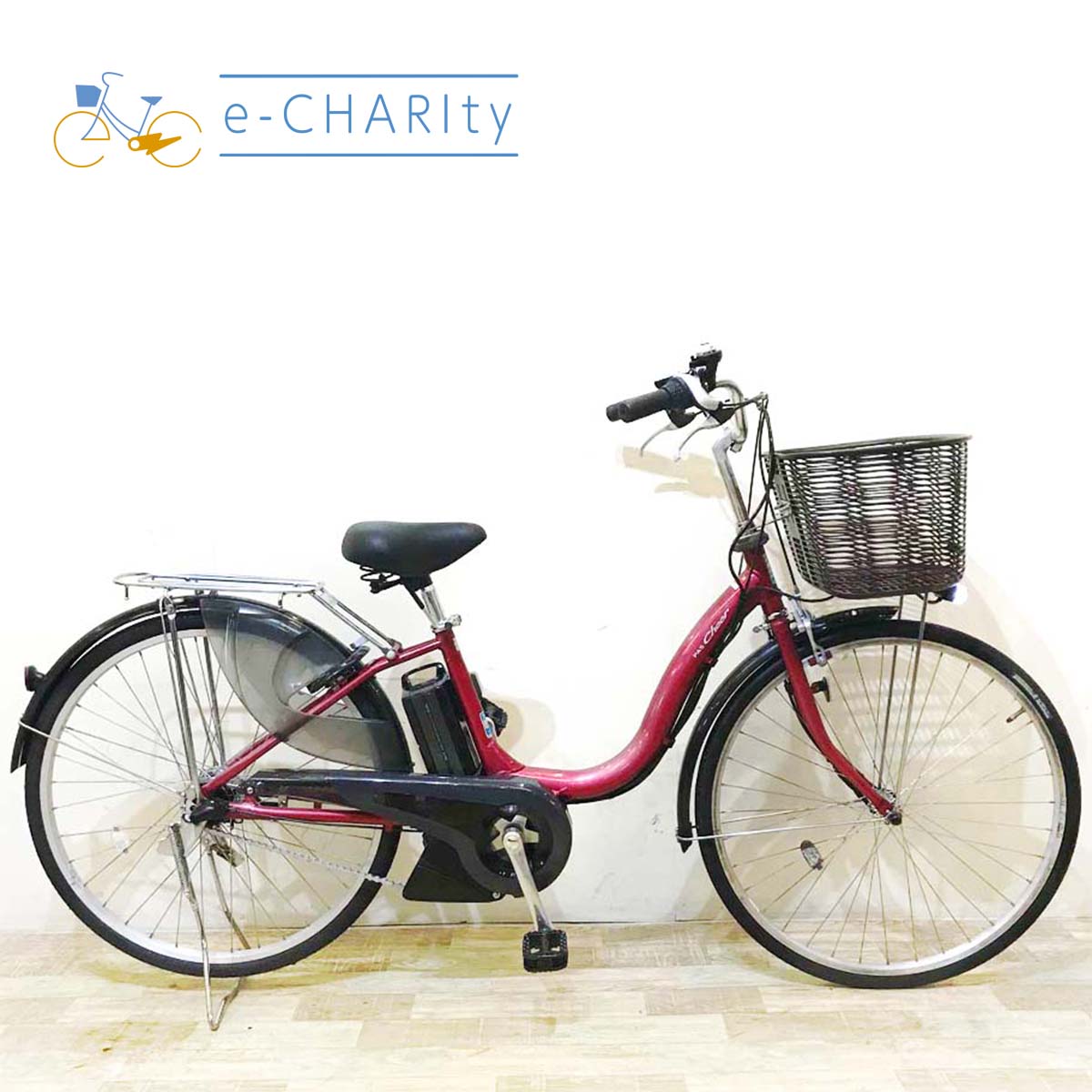 中古電動自転車 ヤマハ PAS Cheer パス チア レッド 26インチ