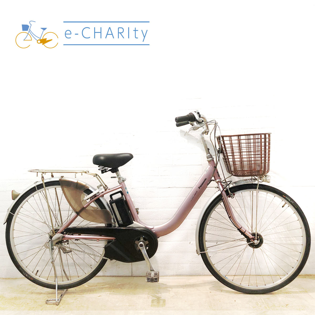 中古電動自転車 パナソニック ビビ ライト U ピンク 26インチ YC074