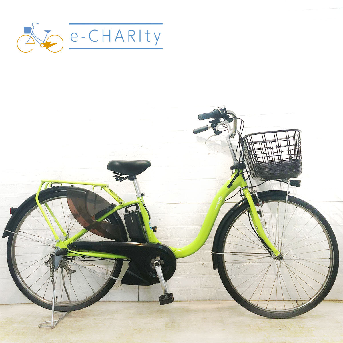 中古電動自転車 ヤマハ PAS With パス ウィズ グリーン 26インチ YE113 