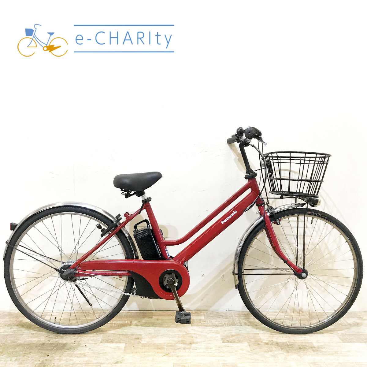 中古電動自転車 パナソニック TIMO S ティモ S レッド 26インチ KE147 