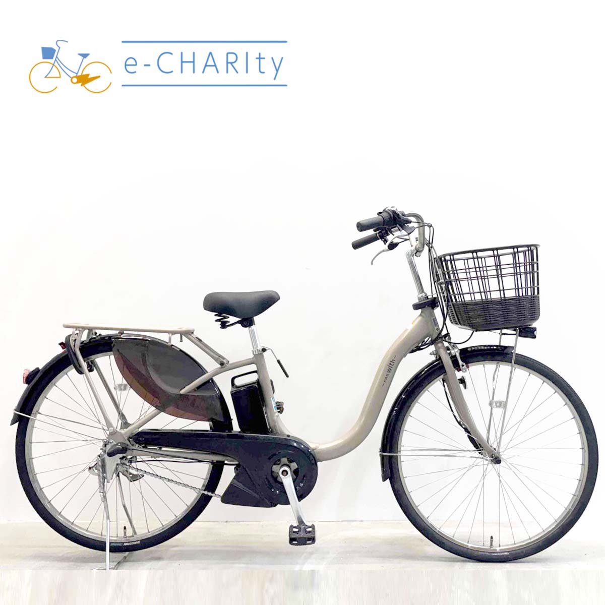 中古電動自転車 ヤマハ PAS ウィズ ベージュ 26インチ SR428Y – e-CHARIty