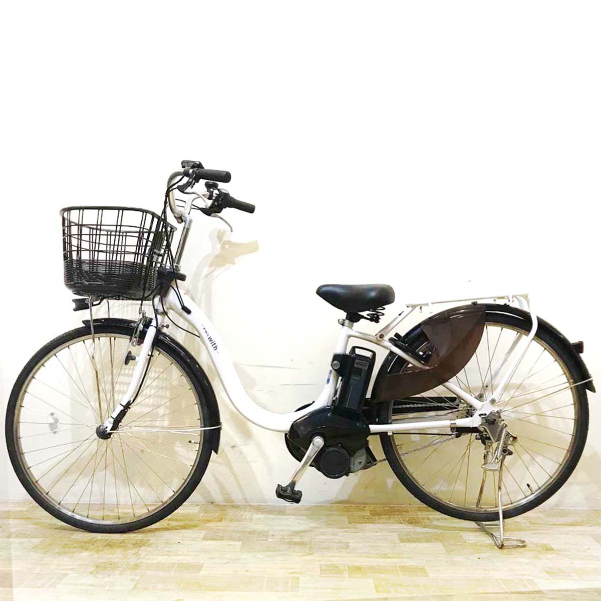 中古電動自転車  ヤマハ PAS With パス ウィズ ホワイト 26インチ KB077