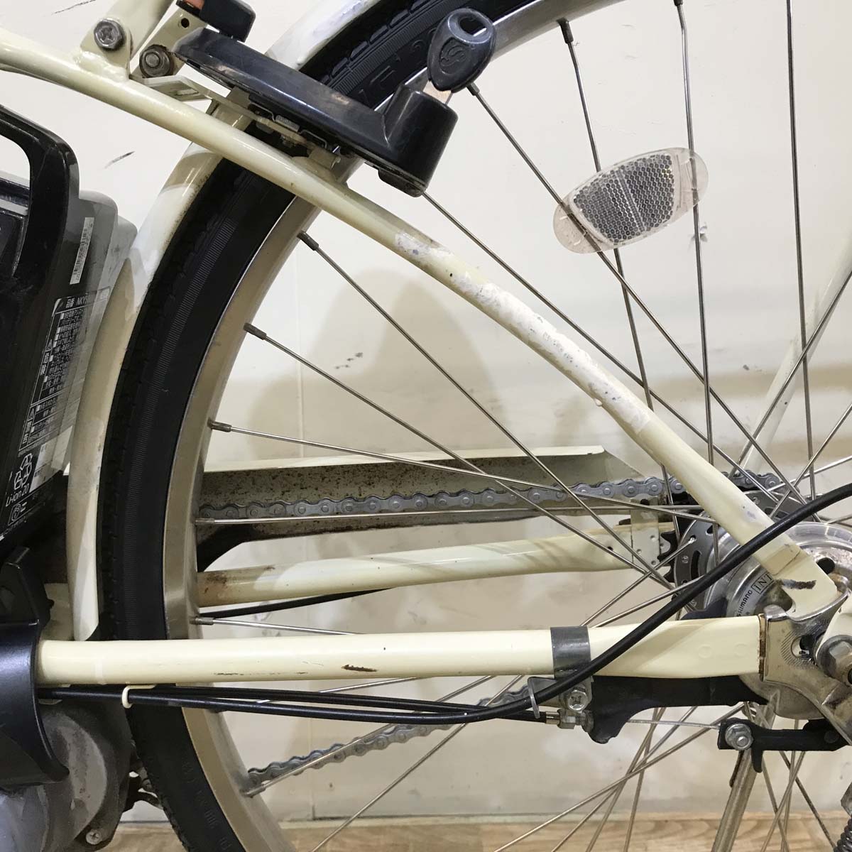 中古電動自転車 パナソニック ビビスタイル ホワイト 26インチ KG087