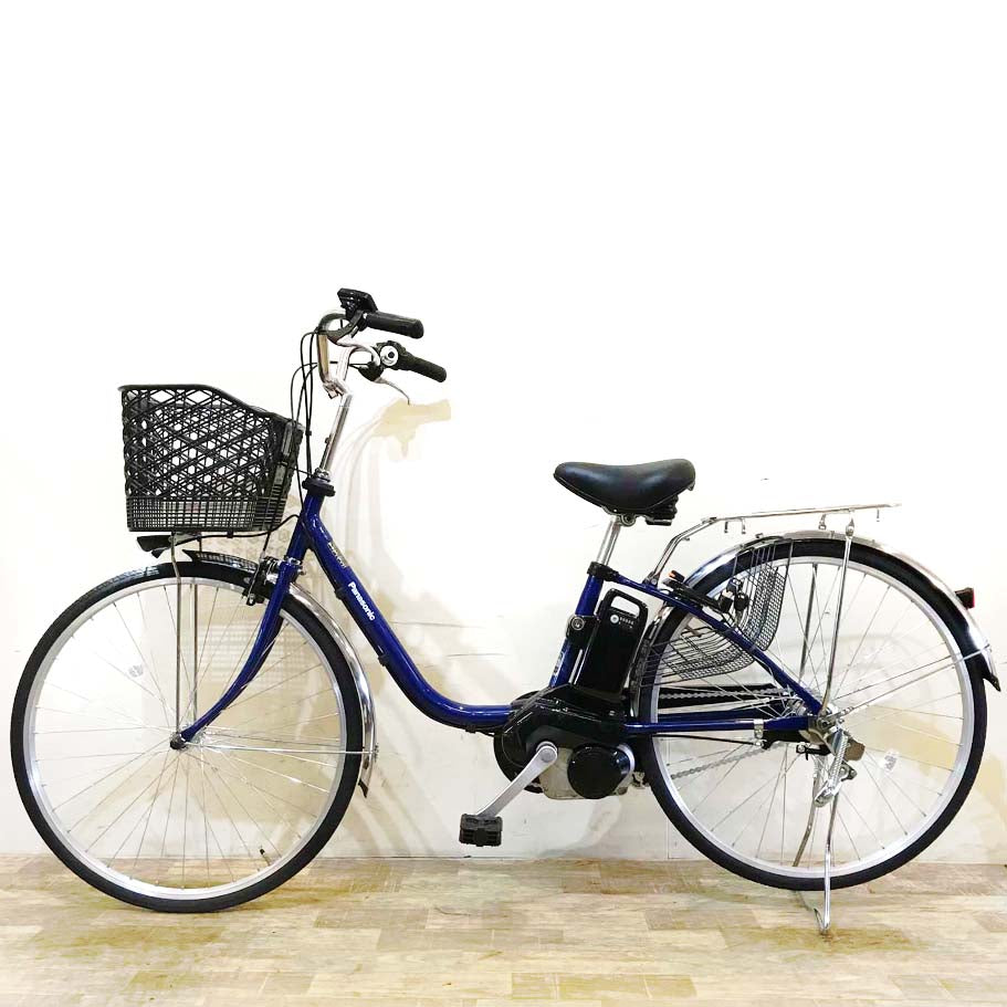 中古電動自転車 パナソニック ビビSX ネイビー 26インチ KG088