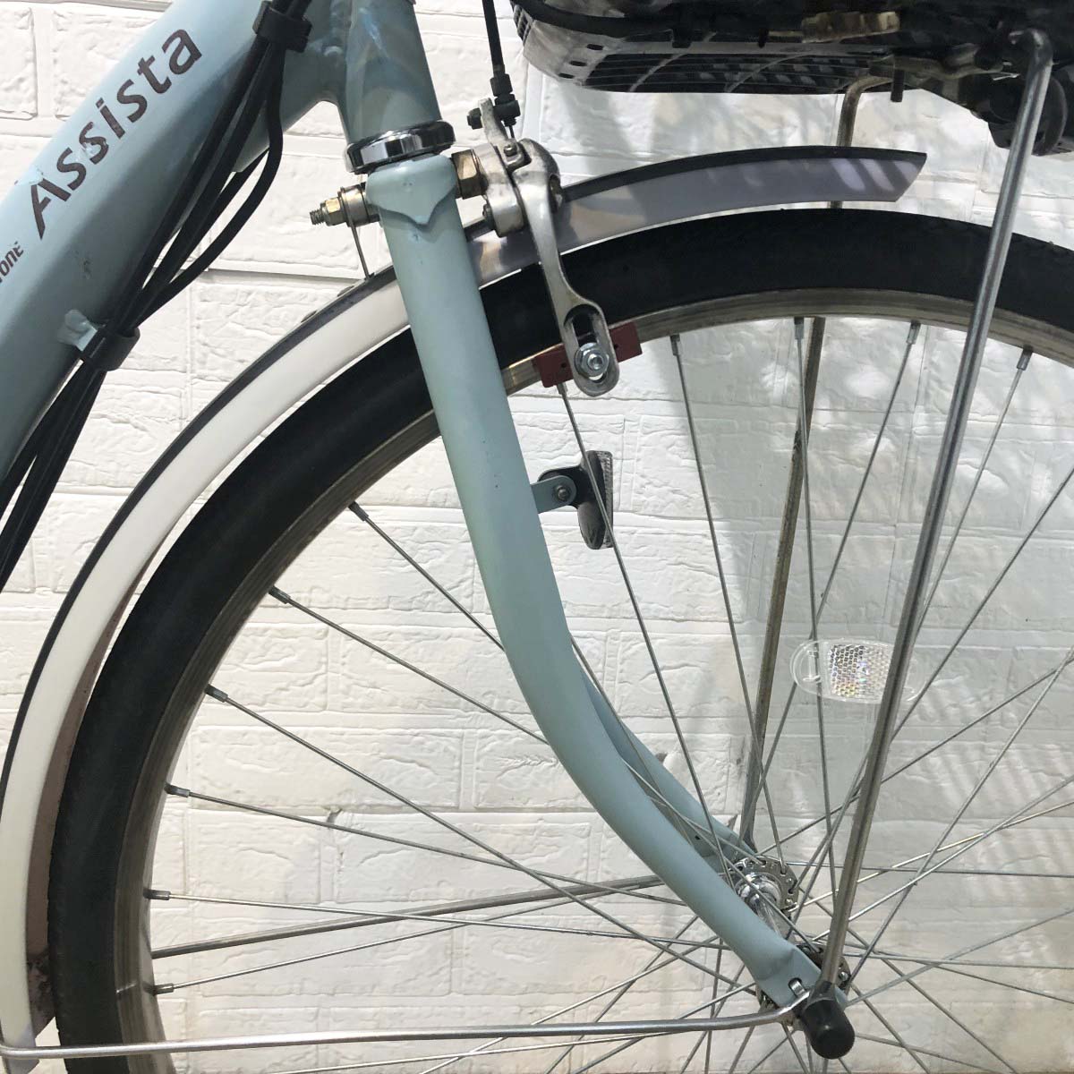 中古電動自転車 新品バッテリー ブリヂストン アシスタベーシック ブルー 26インチ YI013
