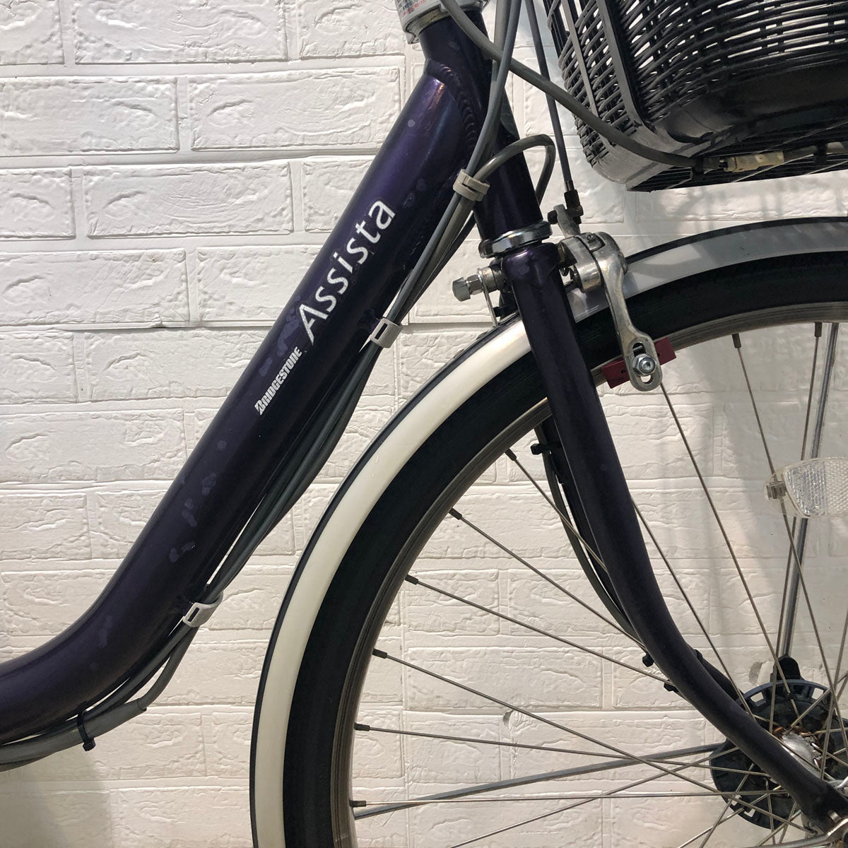 中古電動自転車 ブリヂストン アシスタ パープル 26インチ YD015