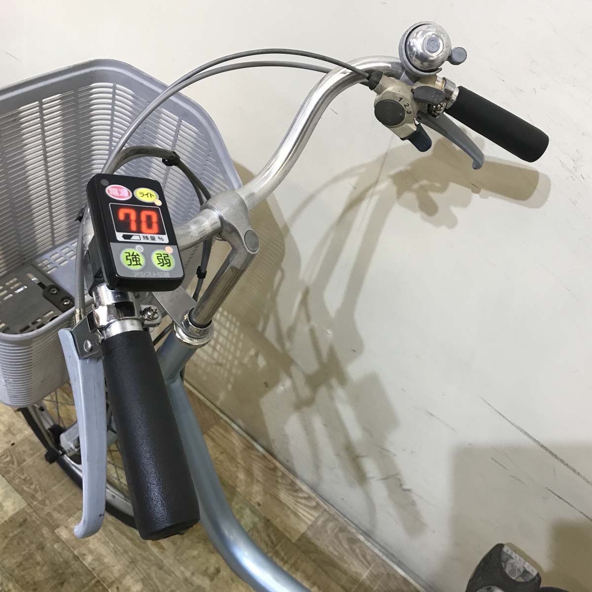 中古電動自転車 ブリヂストン アシスタ ワゴン ブルー 前18×後16インチ KB092