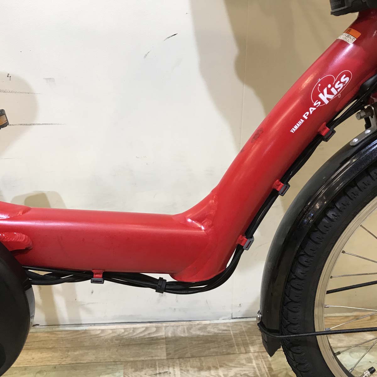 中古電動自転車 ヤマハ PAS Kiss mini パス キッス ミニ レッド 20インチ KB094
