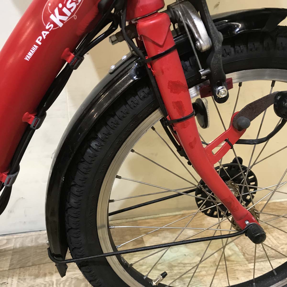 中古電動自転車 ヤマハ PAS Kiss mini パス キッス ミニ レッド 20インチ KB094