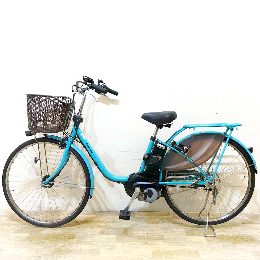 中古電動自転車 パナソニック ビビスタイルDX ブルー 26インチ KG097